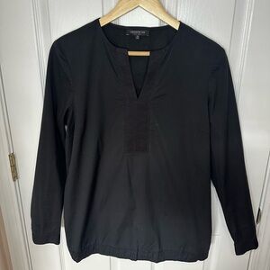 Lafayette 148 New York Womens Blouse Black M Luxury Old Money Preppy Designer